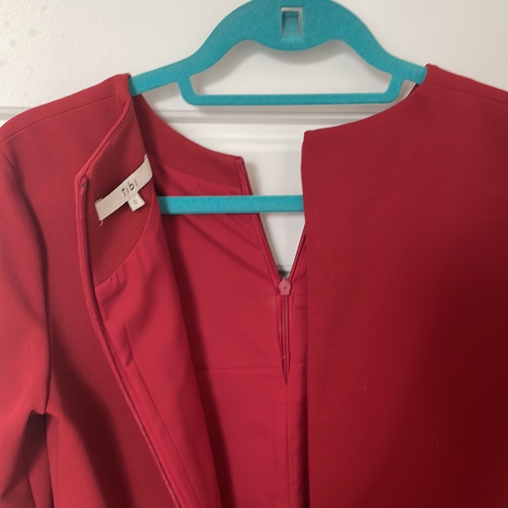 Deep Red Tibi Work Dress - Perfect for Spring - Picture 9 of 14